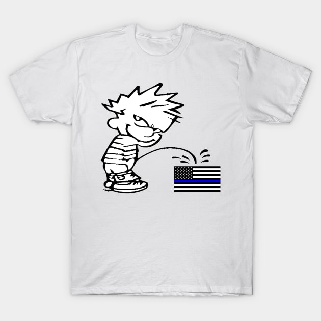 Calvin Blue Lives Matter T-Shirt by RevolutionToday